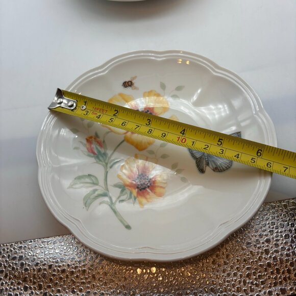 Vintage Lenox Butterfly Meadow Floral Butterfly Ceramic 6" Snack Plates Set of 8 - Picture 14 of 16